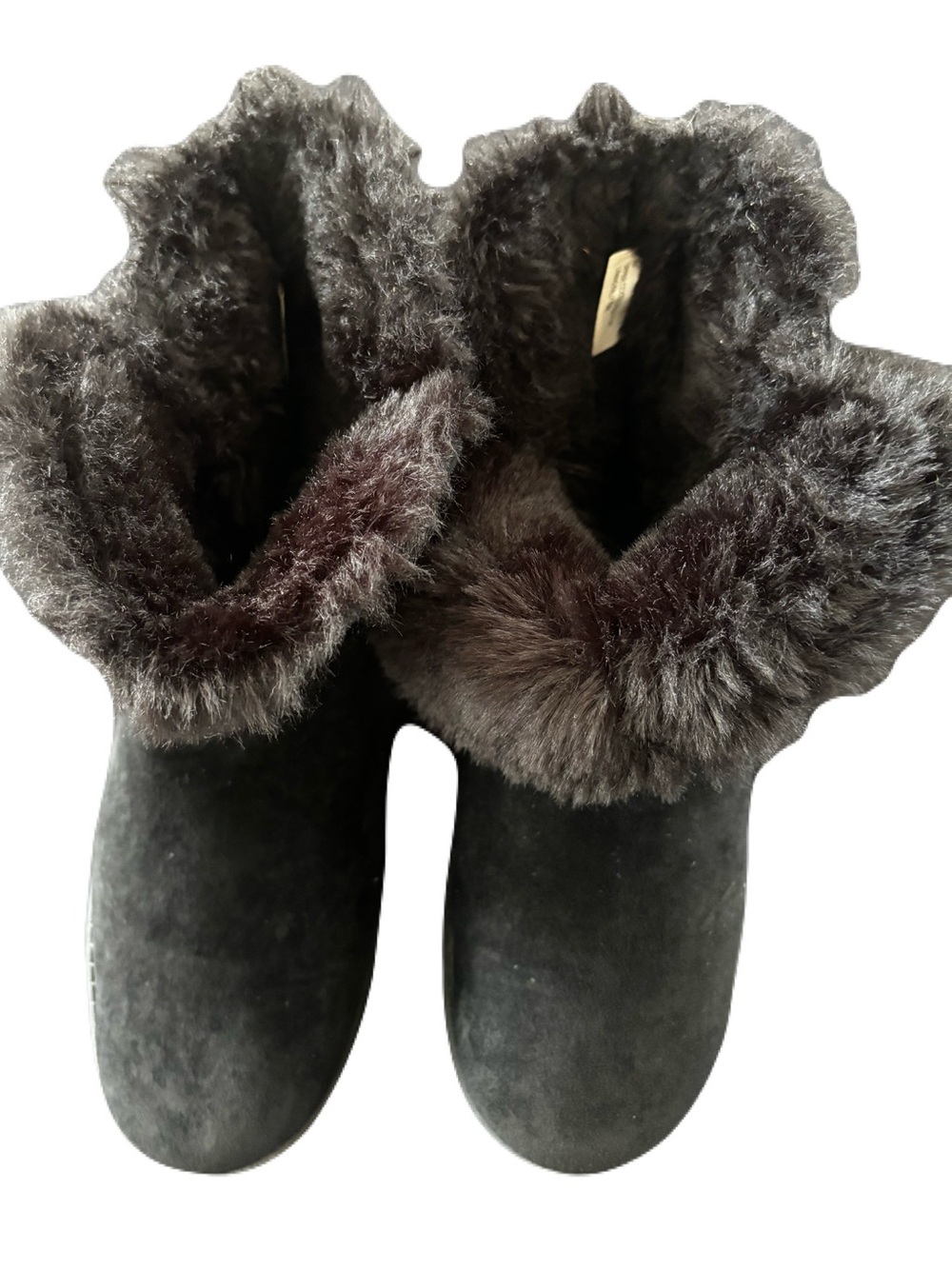 Pom Pom Black Fur Ankle Boots White Mountain